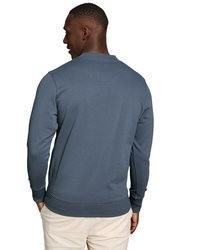 blauer Pullover mit einem Rundhalsausschnitt von DELMAO