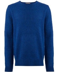 blauer Pullover mit einem Rundhalsausschnitt von Dondup