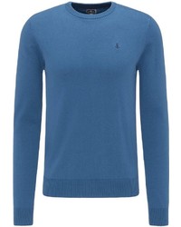blauer Pullover mit einem Rundhalsausschnitt von Dreimaster