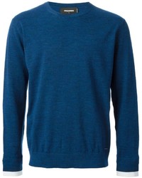 blauer Pullover mit einem Rundhalsausschnitt von DSQUARED2