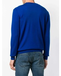 blauer Pullover mit einem Rundhalsausschnitt von Emporio Armani