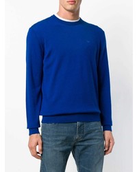 blauer Pullover mit einem Rundhalsausschnitt von Emporio Armani