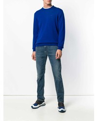 blauer Pullover mit einem Rundhalsausschnitt von Emporio Armani