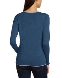 blauer Pullover mit einem Rundhalsausschnitt von Eddie Bauer