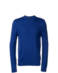 blauer Pullover mit einem Rundhalsausschnitt von Emporio Armani