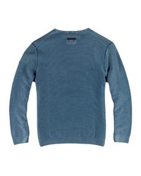 blauer Pullover mit einem Rundhalsausschnitt von ENGBERS