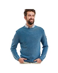 blauer Pullover mit einem Rundhalsausschnitt von ENGBERS