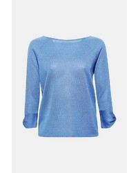 blauer Pullover mit einem Rundhalsausschnitt von Esprit