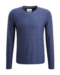 blauer Pullover mit einem Rundhalsausschnitt von Esprit