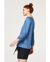 blauer Pullover mit einem Rundhalsausschnitt von Esprit