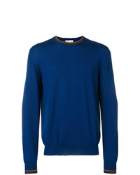 blauer Pullover mit einem Rundhalsausschnitt von Etro