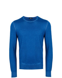 blauer Pullover mit einem Rundhalsausschnitt von Fay
