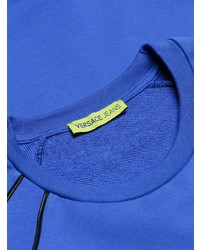 blauer Pullover mit einem Rundhalsausschnitt von Versace Jeans