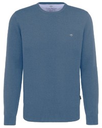 blauer Pullover mit einem Rundhalsausschnitt von Fynch Hatton