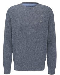 blauer Pullover mit einem Rundhalsausschnitt von Fynch Hatton