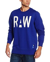 blauer Pullover mit einem Rundhalsausschnitt von G-Star RAW