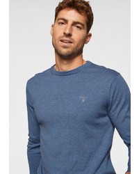 blauer Pullover mit einem Rundhalsausschnitt von Gant