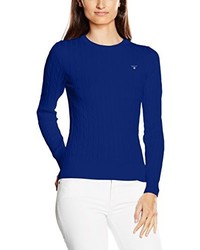 blauer Pullover mit einem Rundhalsausschnitt von GANT