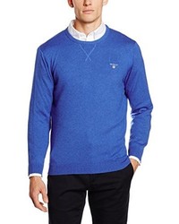 blauer Pullover mit einem Rundhalsausschnitt von Gant