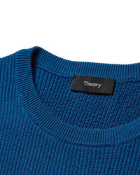 blauer Pullover mit einem Rundhalsausschnitt von Theory
