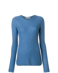 blauer Pullover mit einem Rundhalsausschnitt von Holland & Holland