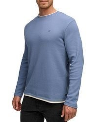 blauer Pullover mit einem Rundhalsausschnitt von INDICODE