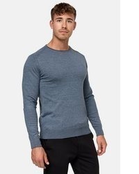 blauer Pullover mit einem Rundhalsausschnitt von INDICODE