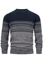 blauer Pullover mit einem Rundhalsausschnitt von INDICODE