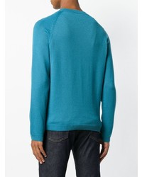 blauer Pullover mit einem Rundhalsausschnitt von Gucci