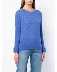 blauer Pullover mit einem Rundhalsausschnitt von Khaite