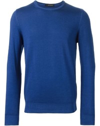 blauer Pullover mit einem Rundhalsausschnitt von Jeordie's