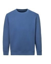 blauer Pullover mit einem Rundhalsausschnitt von John Devin