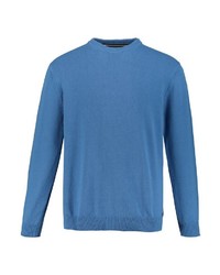 blauer Pullover mit einem Rundhalsausschnitt von JP1880