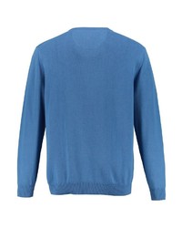 blauer Pullover mit einem Rundhalsausschnitt von JP1880