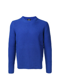 blauer Pullover mit einem Rundhalsausschnitt von Kent & Curwen