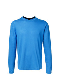 blauer Pullover mit einem Rundhalsausschnitt von Kent & Curwen