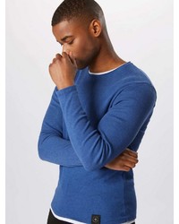 blauer Pullover mit einem Rundhalsausschnitt von Key Largo