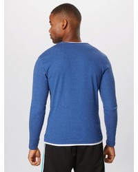 blauer Pullover mit einem Rundhalsausschnitt von Key Largo