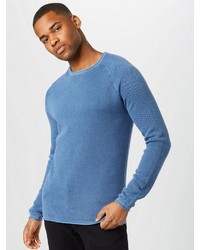 blauer Pullover mit einem Rundhalsausschnitt von Key Largo