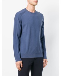 blauer Pullover mit einem Rundhalsausschnitt von Falke