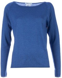 blauer Pullover mit einem Rundhalsausschnitt von Lamberto Losani