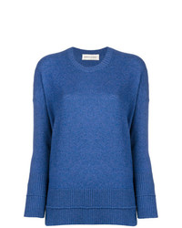 blauer Pullover mit einem Rundhalsausschnitt von Lamberto Losani