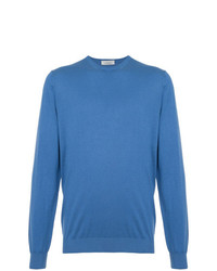 blauer Pullover mit einem Rundhalsausschnitt von Laneus