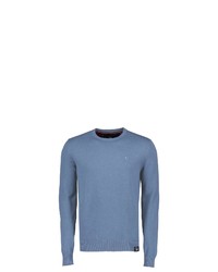 blauer Pullover mit einem Rundhalsausschnitt von LERROS