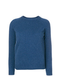 blauer Pullover mit einem Rundhalsausschnitt von Liska