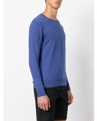 blauer Pullover mit einem Rundhalsausschnitt von Polo Ralph Lauren