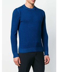 blauer Pullover mit einem Rundhalsausschnitt von Roberto Collina