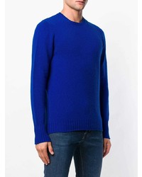 blauer Pullover mit einem Rundhalsausschnitt von Drumohr