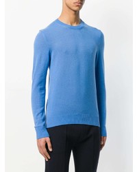 blauer Pullover mit einem Rundhalsausschnitt von Moncler