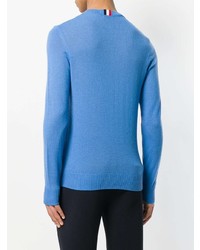 blauer Pullover mit einem Rundhalsausschnitt von Moncler